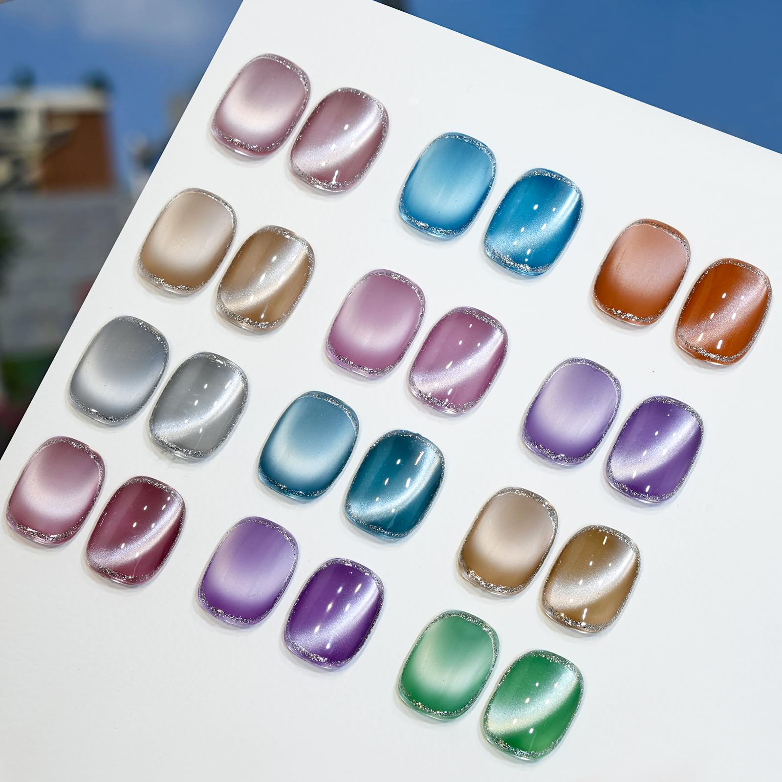 Cat Eye Gel Polish Set: Intense Magnetic Pull Creates Silky Glow in 1 Sec