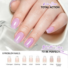 Nail Polish Strengthener and Growth: Lavender Haze Gelike EC 6 in 1 Natural Hardener - Long Lasting Nail Polish Hardener Extra Strong and Growth for Daily Work Home Salon