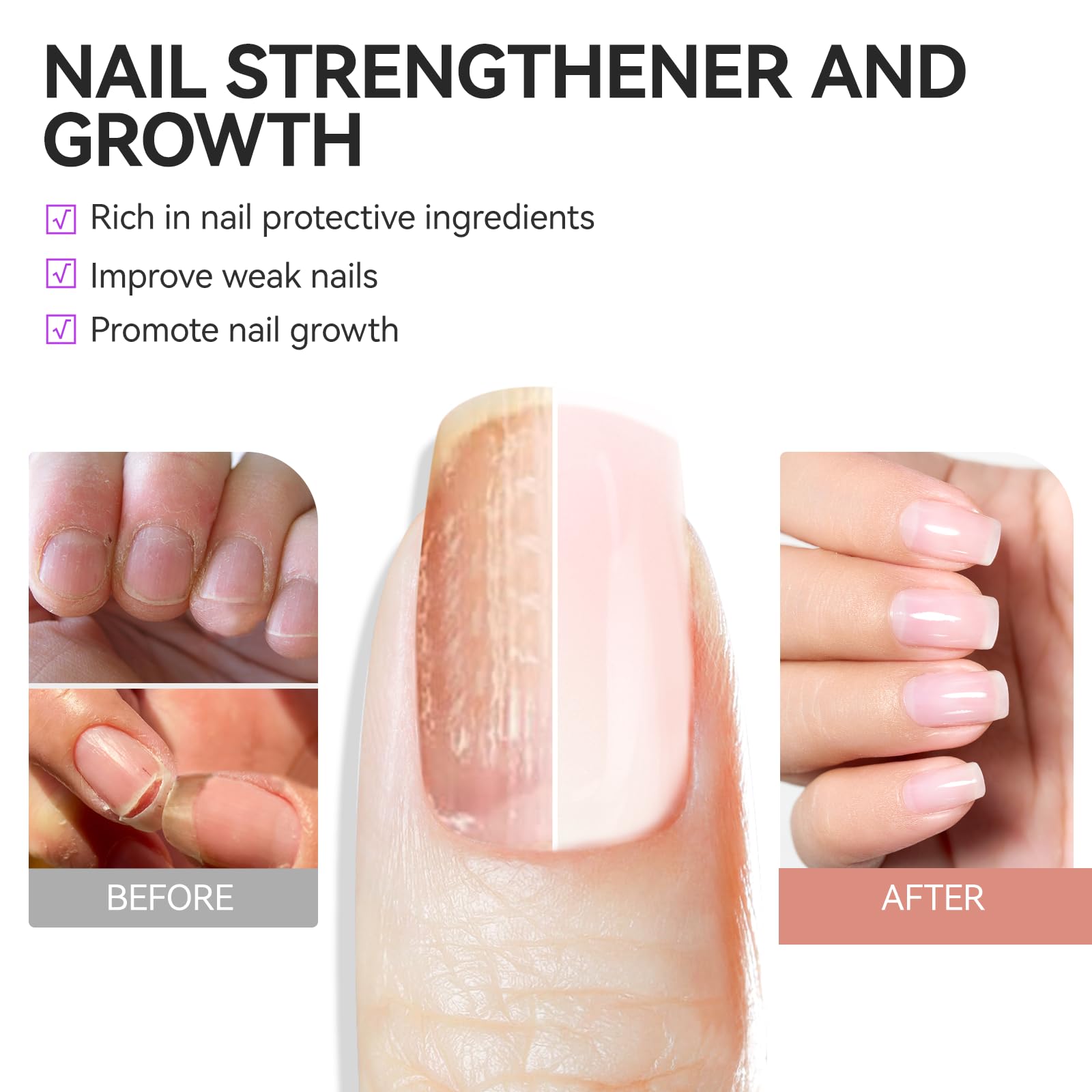 Women Nail Strengthener Protein for Daily: Nail Polish Hardener for Home