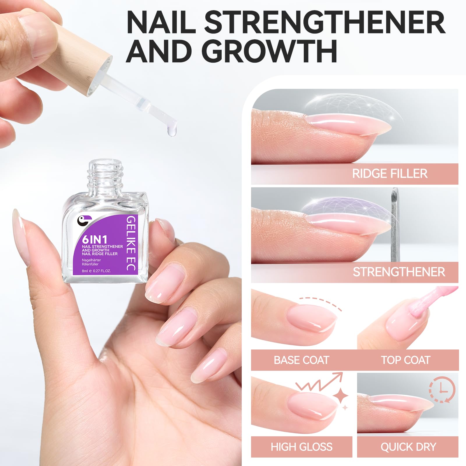 Women Nail Strengthener Protein for Daily: Nail Polish Hardener for Home