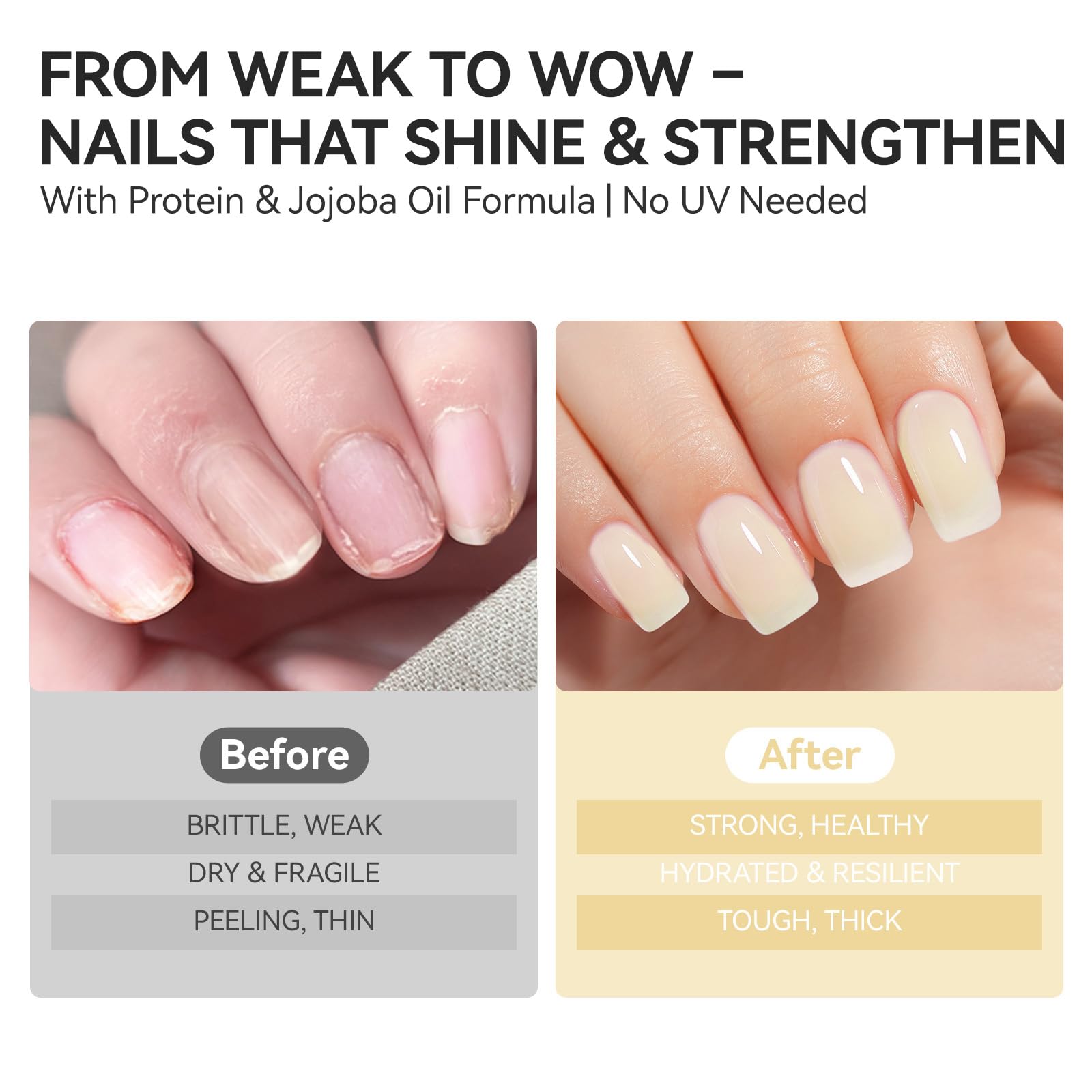 gelike ec Nail Hardener and Strengthener Polish:Ridge Filler for Weak Nails