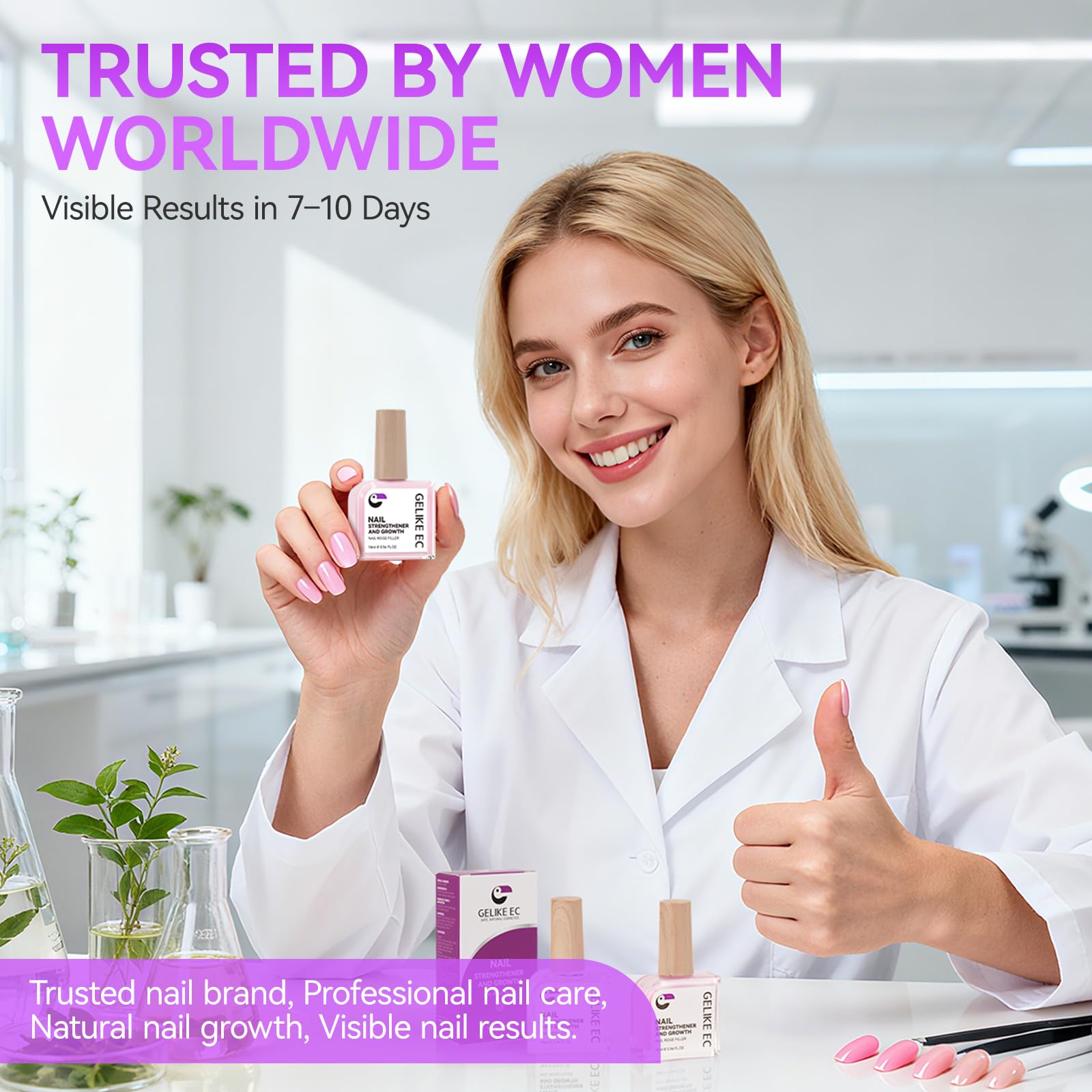 Nail Strengthener and Growth Polish:Long Last Repair for Damaged Nail 16ml