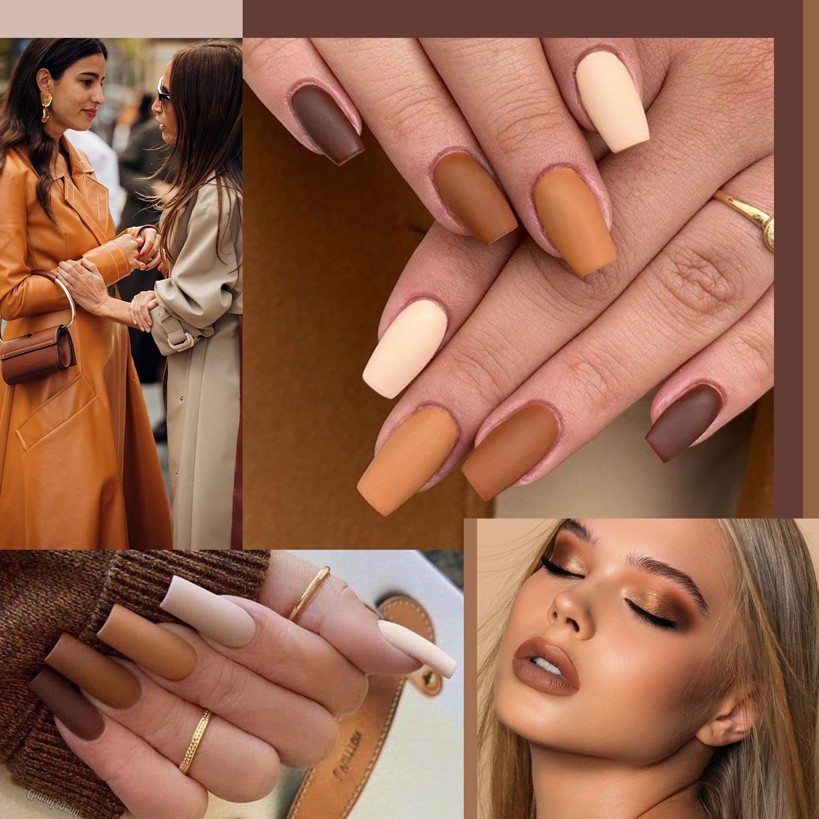 gelike ec Brown Gel Nail Polish Set: Nude Brown 2025 Gel Polish Colors Neutral Nail Polish Kit Soak Off Gel Polish Nail Art DIY Gift for Girls Women