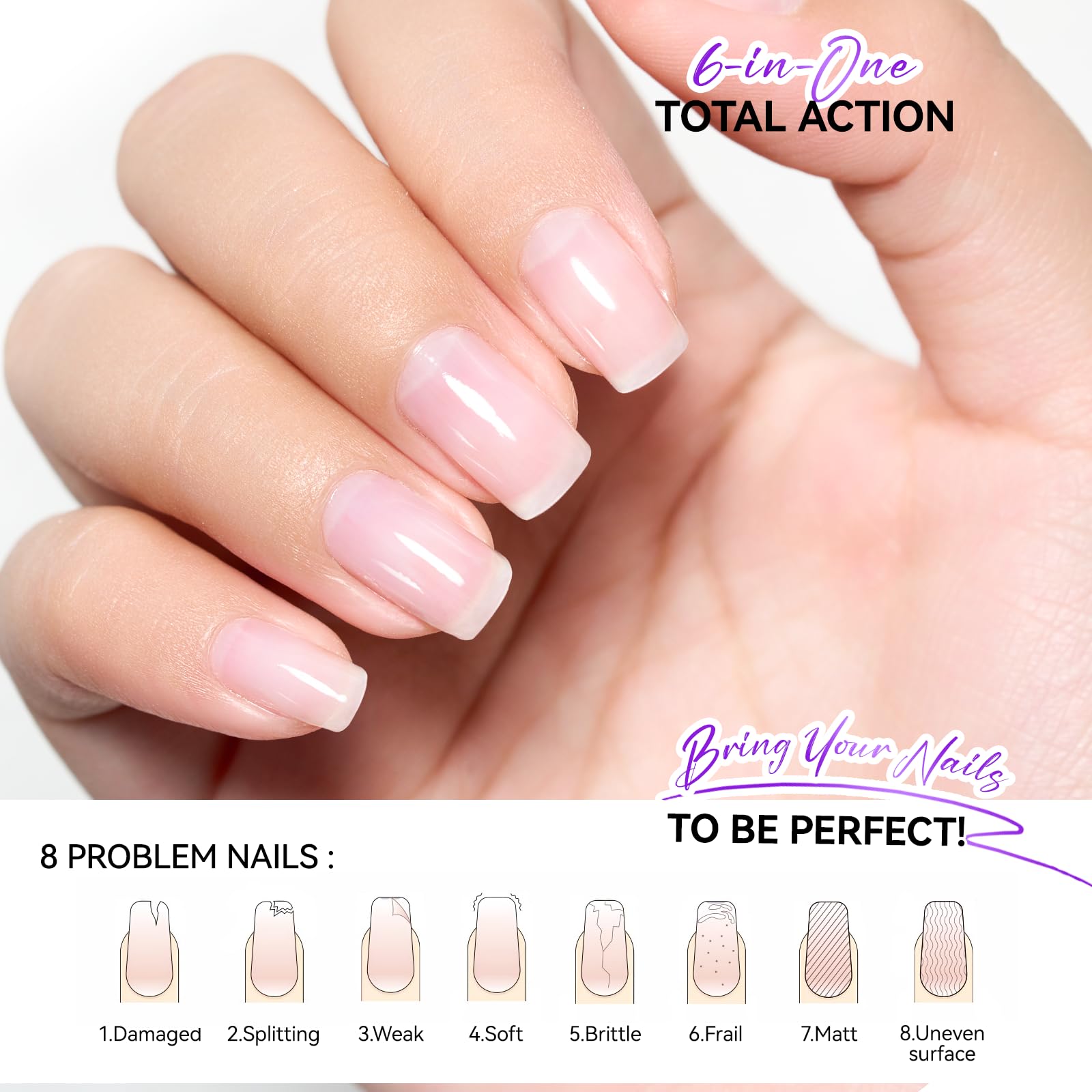 Women Nail Strengthener Protein for Daily: Nail Polish Hardener for Home