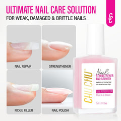 Nail Repair for Women: 8 in 1 Sheer Pink Nail Hardener Strengthener