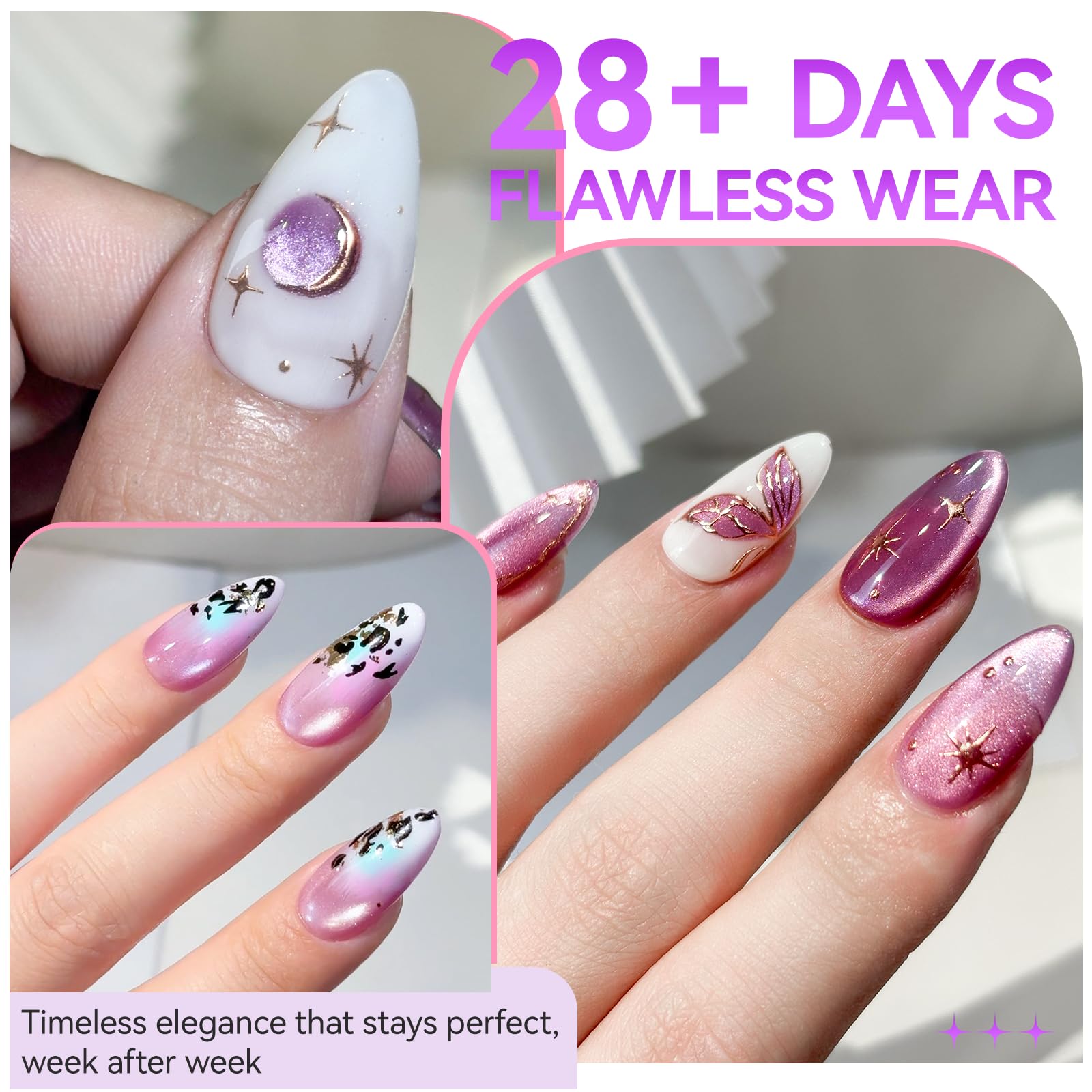 Strong Magnetic Effects Cat Eye Gel Nail Polish Kit, Easy Use in Seconds