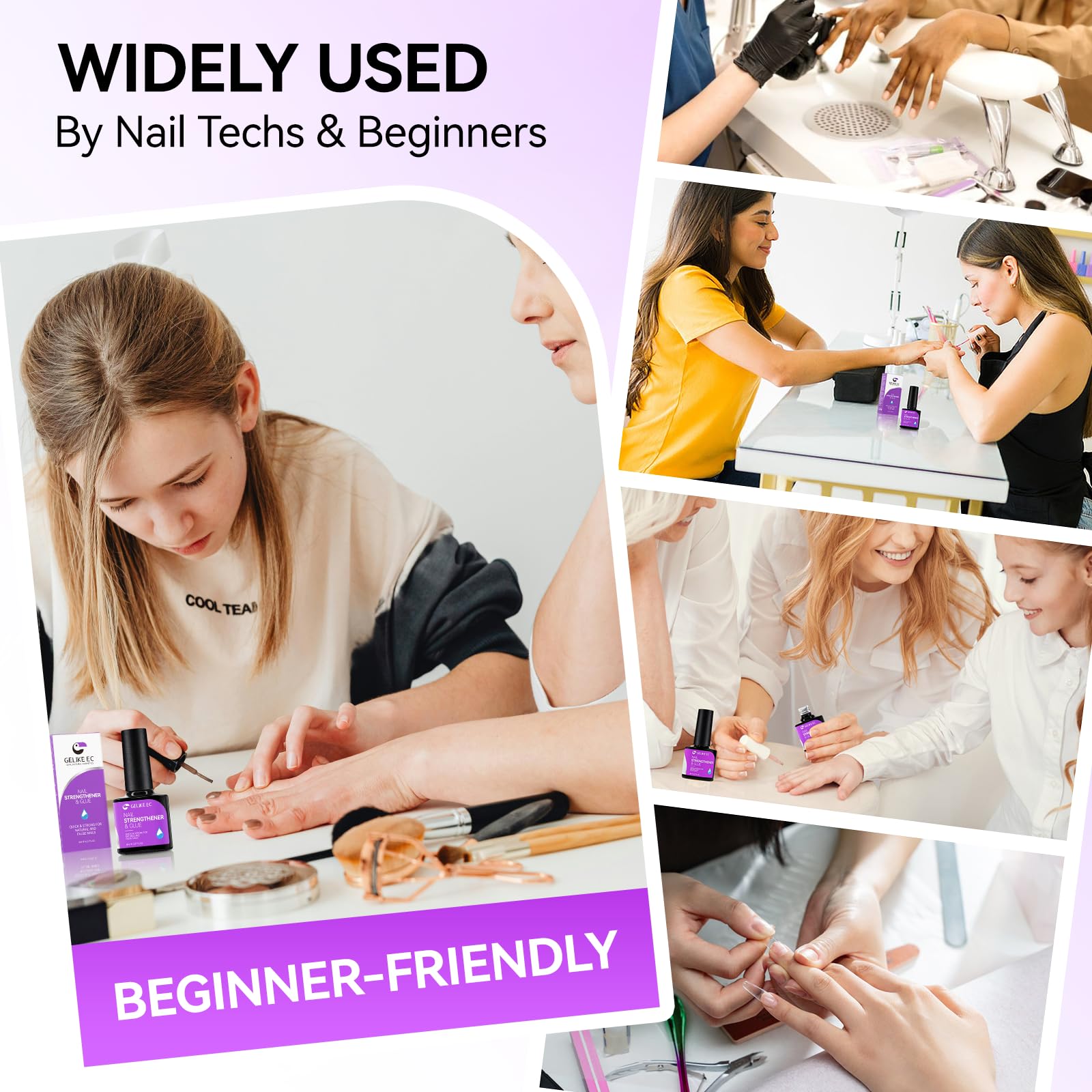 Gelike EC Nail Glue Gel Strengthener: Clear 6-in-1 Nail Gel for Repair