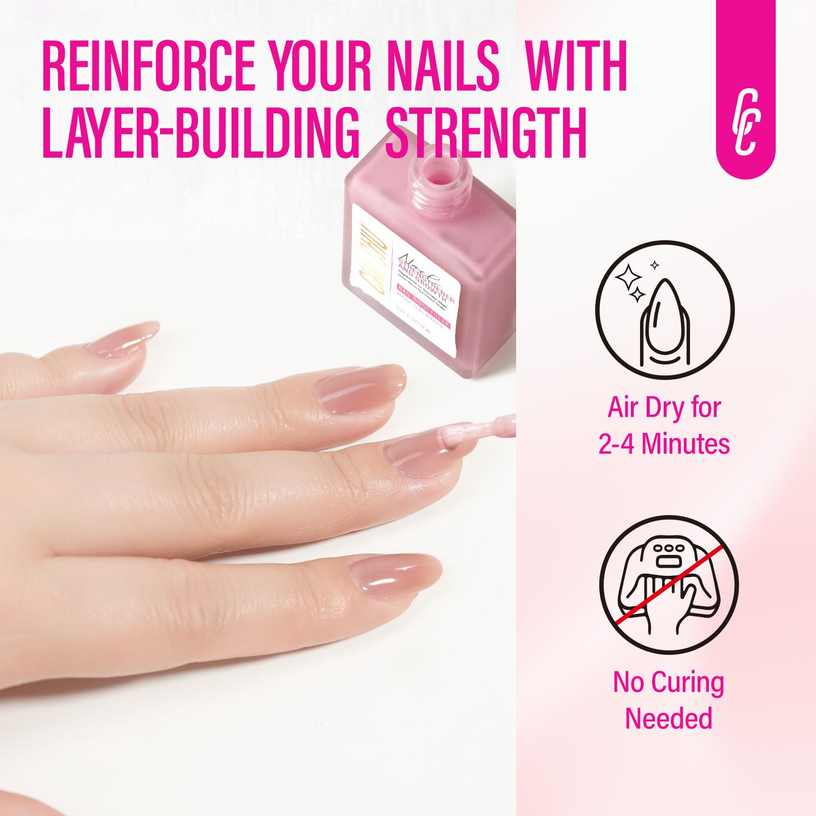 Nail Repair for Women: 8 in 1 Dusty Peach Nail Hardener Strengthener