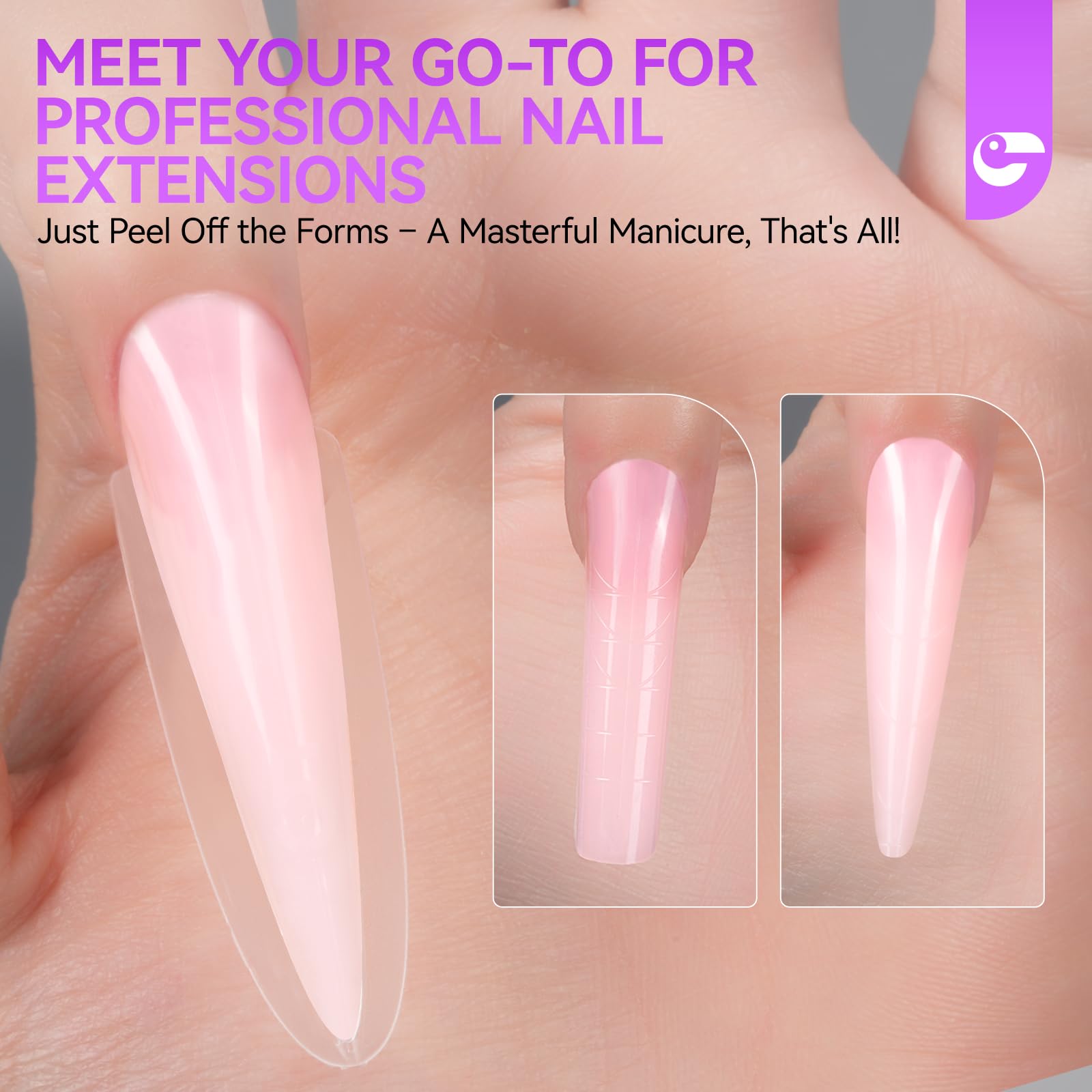 Gelike EC Nail Forms for Builder Gel: Reusable Almond Sandwich Dual Form