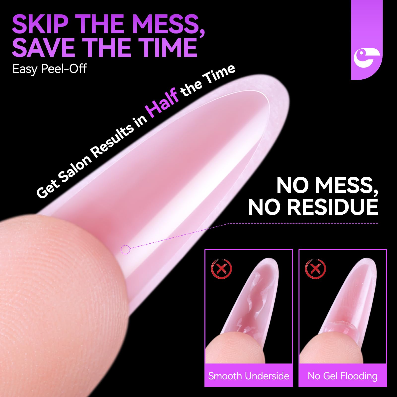 Gelike Dual Forms for Nail Extension: Almond Sandwich Dual Nail Form atHome