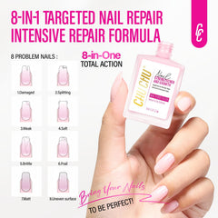 Nail Repair for Women: 8 in 1 Sheer Pink Nail Hardener Strengthener