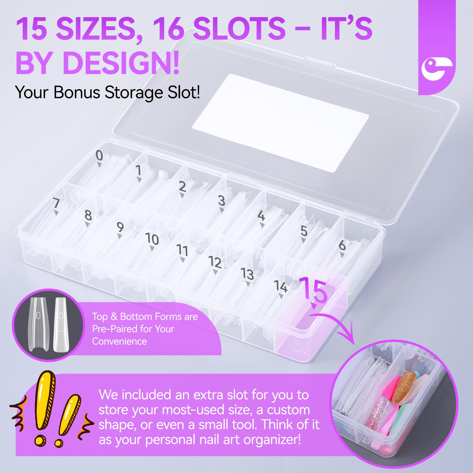 Gelike EC Sandwich Dual Nail Forms: Save 70% Times for Reusable Extensions