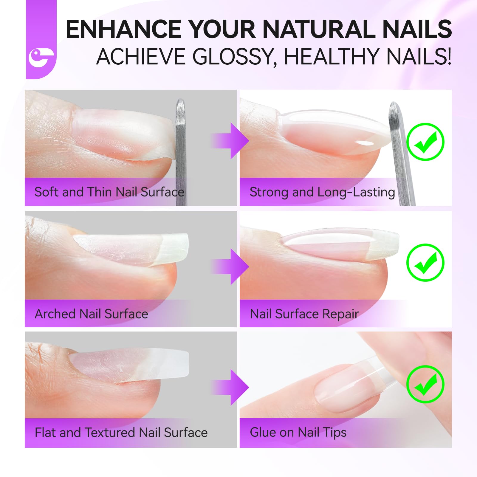 Gelike EC 6-in-1 Jelly Builder Gel Nail Glue: Milky White UV Rubber Base Gel for Apex Building & Short Extension – Extra Strong Adhesive for Press On & Acrylic Nail Tips for Home DIY Girls Gift