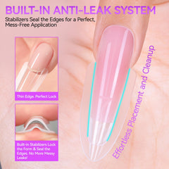 Gelike Dual Forms for Nail Extension: Almond Sandwich Dual Nail Form atHome