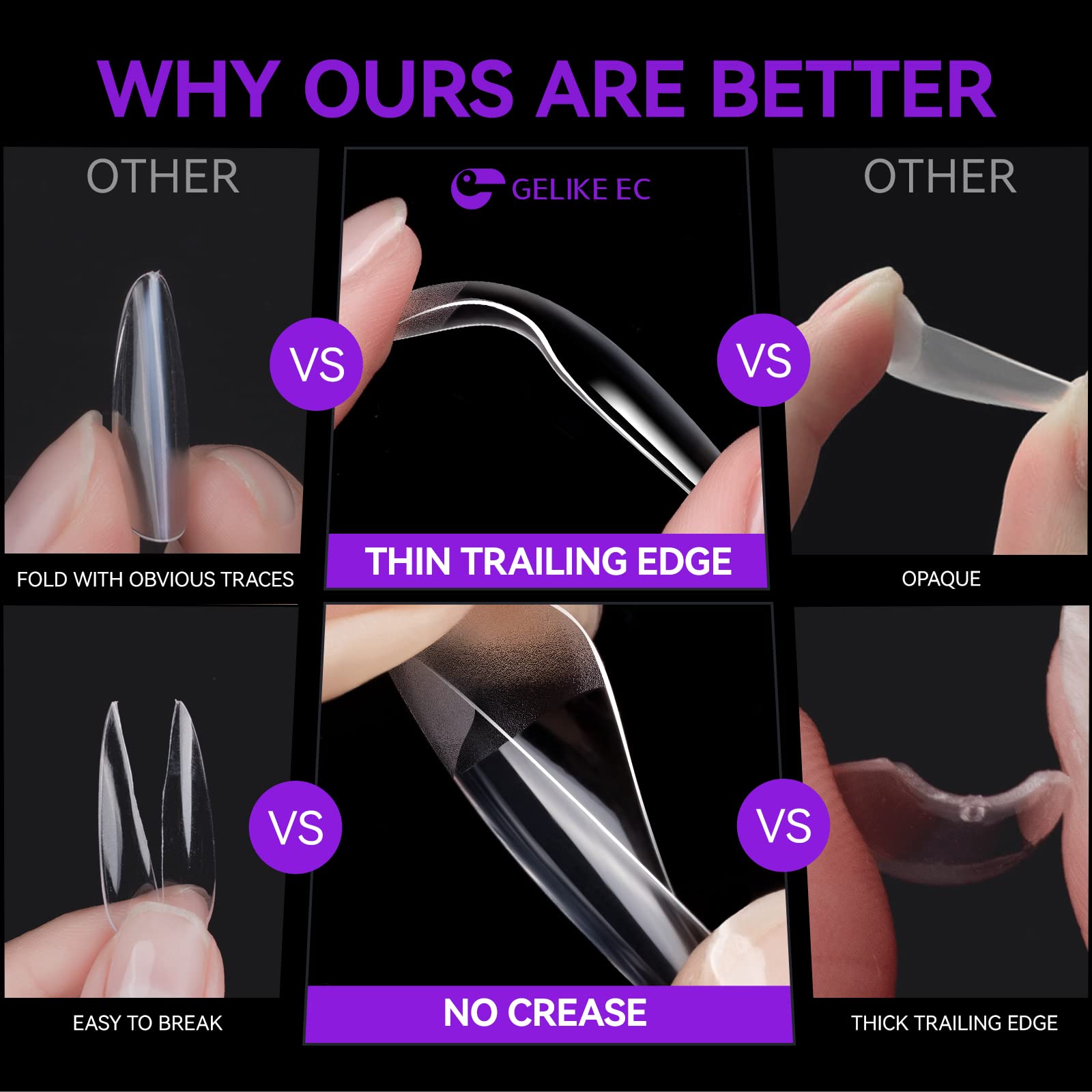 Soft Gel Nail Tips for DIY: 240Pcs 10Size Full Cover Set for All Nails