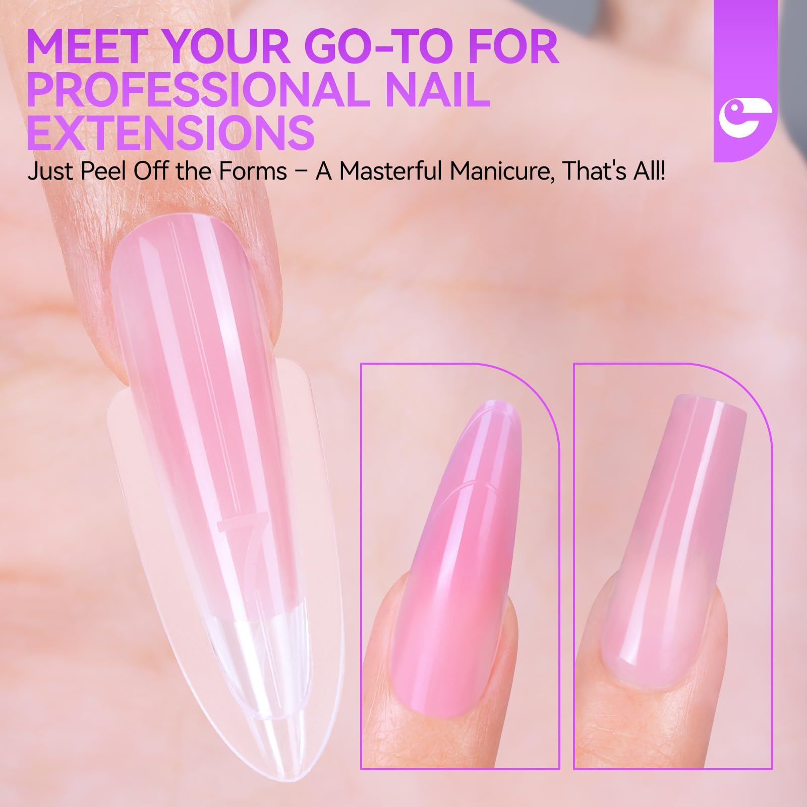 Gelike Dual Forms for Nail Extension: Almond Sandwich Dual Nail Form atHome