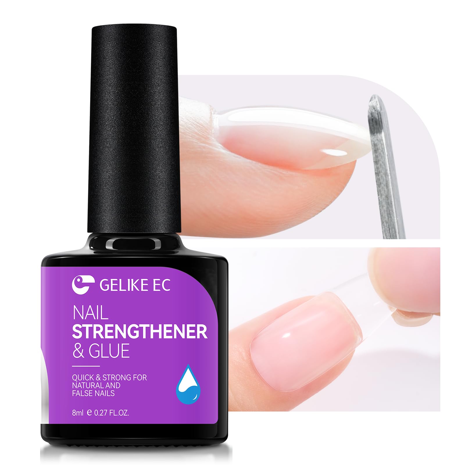 Gelike EC Nail Glue Gel Strengthener: Clear 6-in-1 Nail Gel for Repair