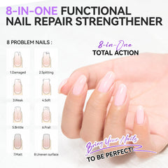 Nail Ridge Filler For Damage Nails: 8 in 1 Nail Strengthener for Thin Nail