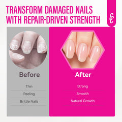 Nail Repair for Women: 8 in 1 Soft Pink Nail Hardener Strengthener