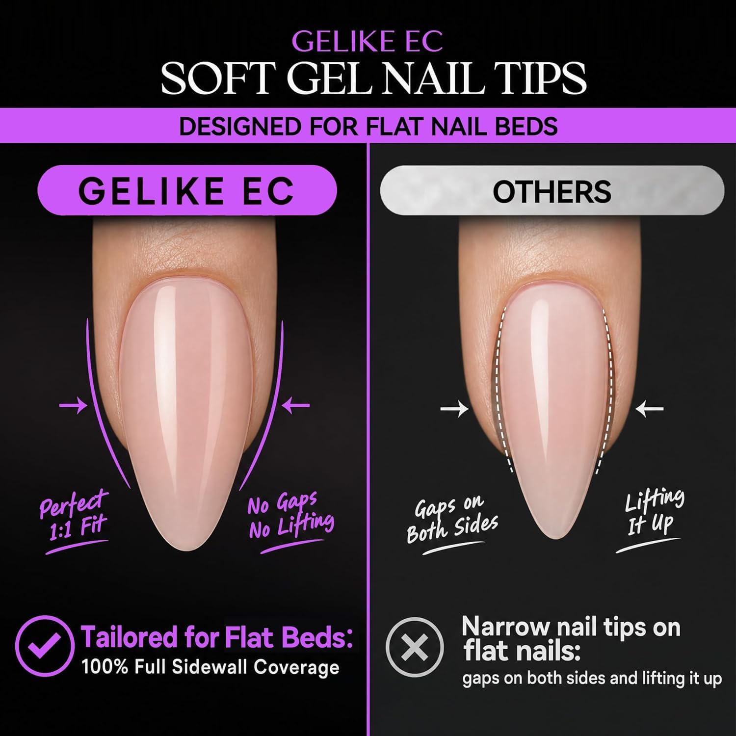 Soft Gel Nail Tips for DIY: 240Pcs 10Size Full Cover Set for All Nails