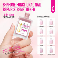 Nail Repair for Women: 8 in 1 Dusty Peach Nail Hardener Strengthener