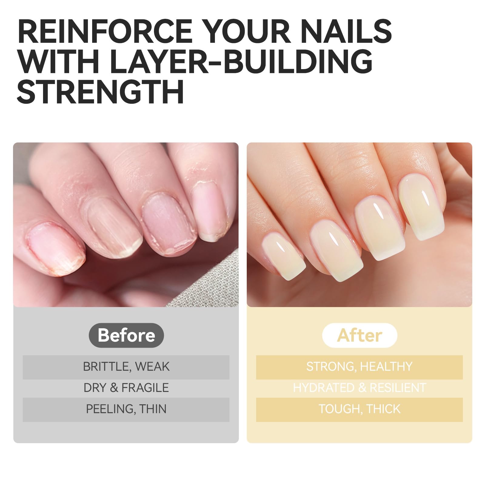 Nail Strengthener Protein for Damaged Nails: 6 in 1 Nail Growth for Women