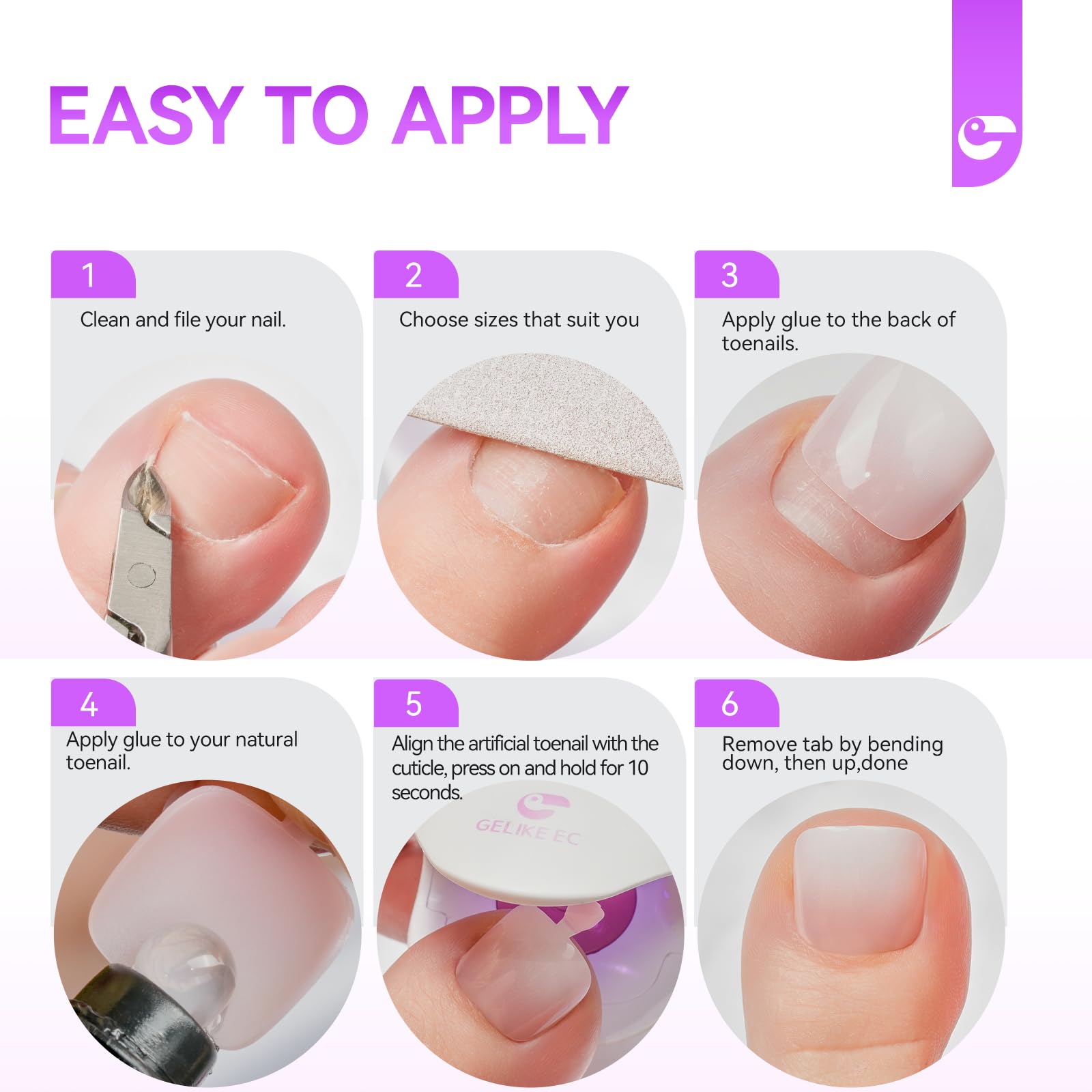 Press on Toenails for Wide Beds: 240 Pcs Baby Pink Ombre French