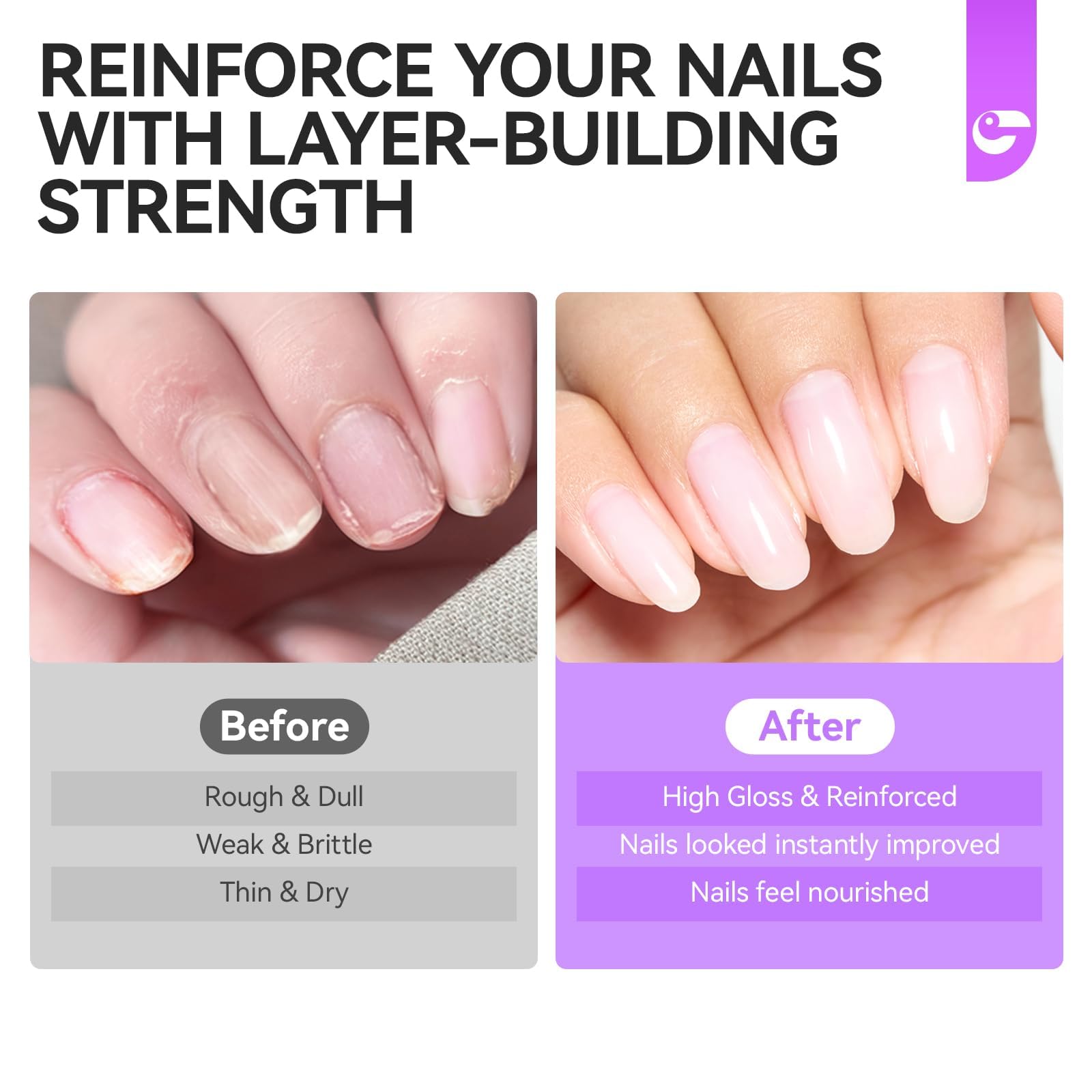 Nail Ridge Filler For Damaged Nails: Nail Strengthener for Thin Nails