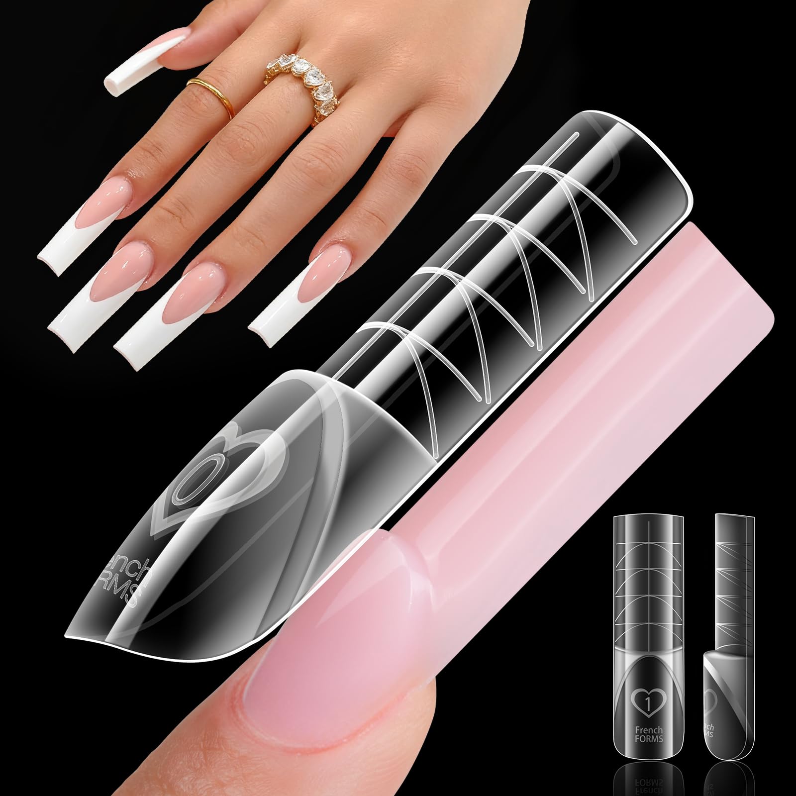 Gelike EC Dual Forms for Builder Gel: Square Space French Dual Nail