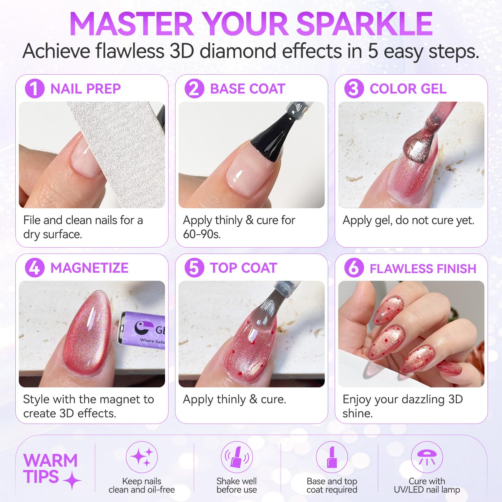 Cat Eye Gel Nail Polish Set: 1-Sec Strong Magnetic Response, Amazing Effect