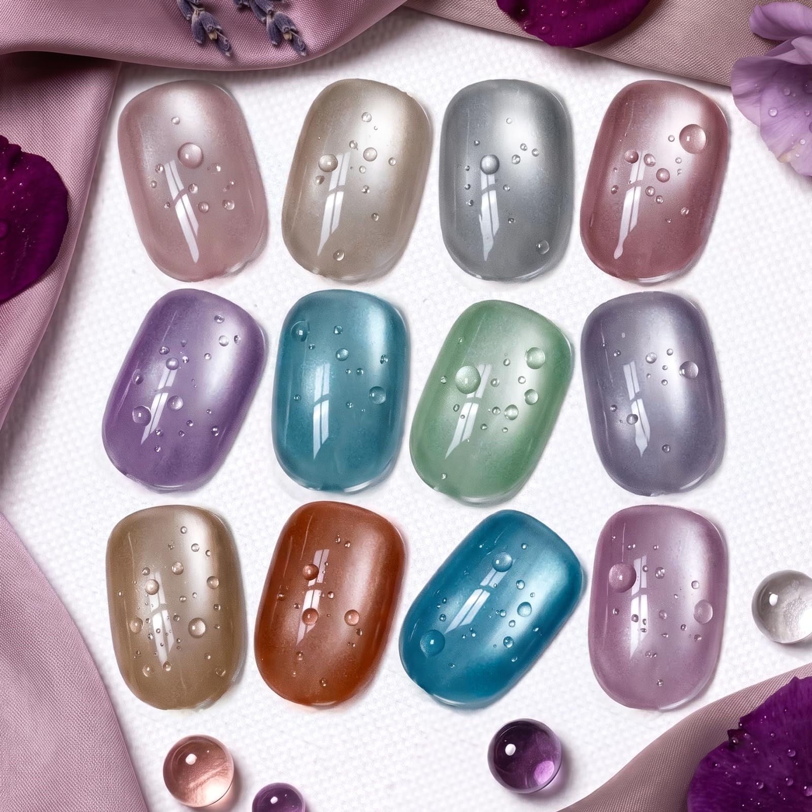 Cat Eye Gel Polish Set: Intense Magnetic Pull Creates Silky Glow in 1 Sec