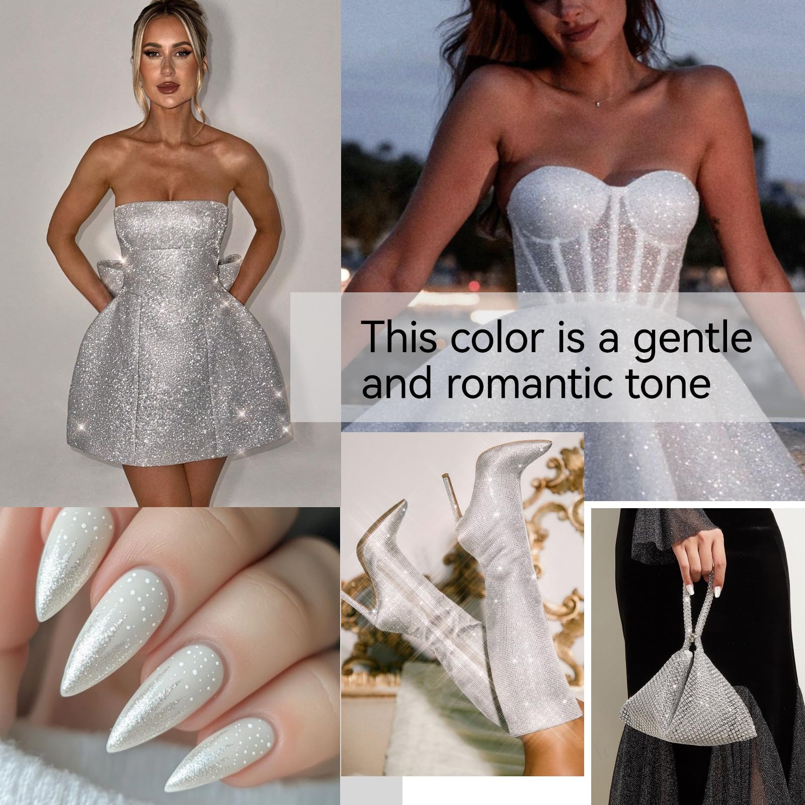 gelike ec Gel Nail Polish Silver:Long Lasting for Women Nail Tips 17ml