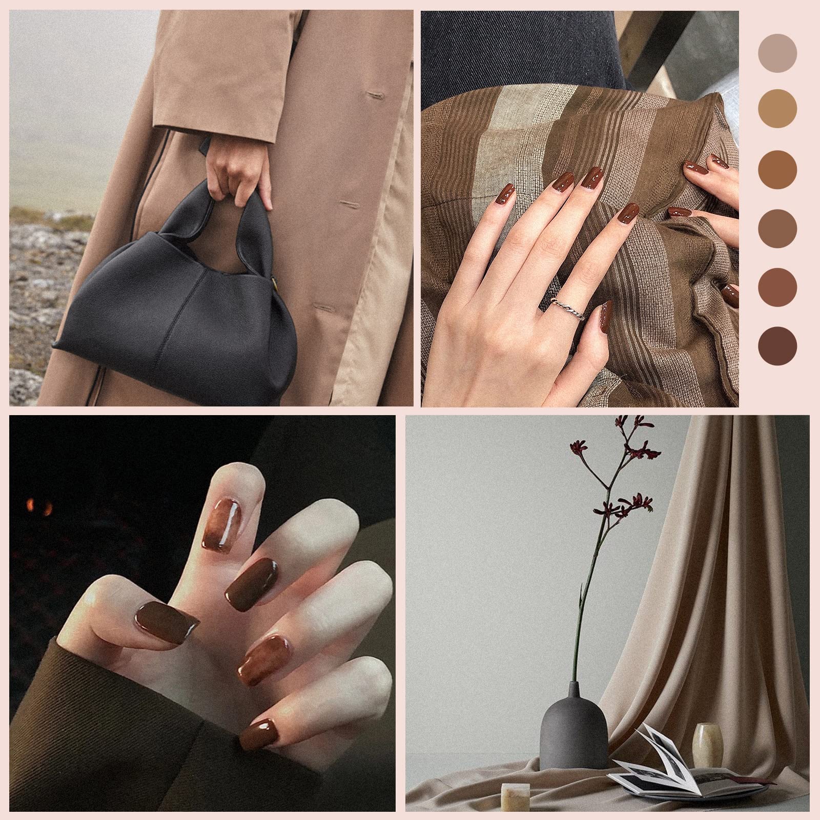 gelike ec Brown Gel Nail Polish Set: Nude Brown 2025 Gel Polish Colors Neutral Nail Polish Kit Soak Off Gel Polish Nail Art DIY Gift for Girls Women