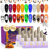 Gel Polish Set for Halloween-themed Box Spooky Nail Art Black Orange Purple