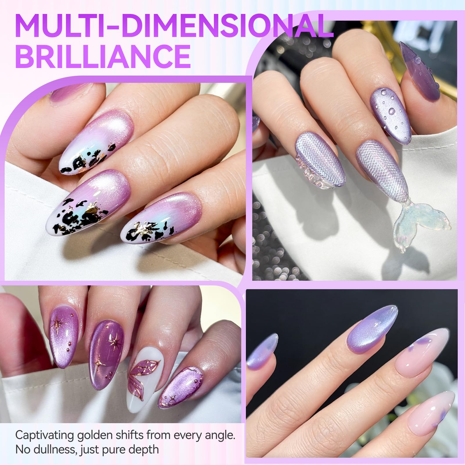 Strong Magnetic Effects Cat Eye Gel Nail Polish Kit, Easy Use in Seconds