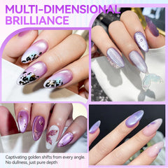 Strong Magnetic Effects Cat Eye Gel Nail Polish Kit, Easy Use in Seconds