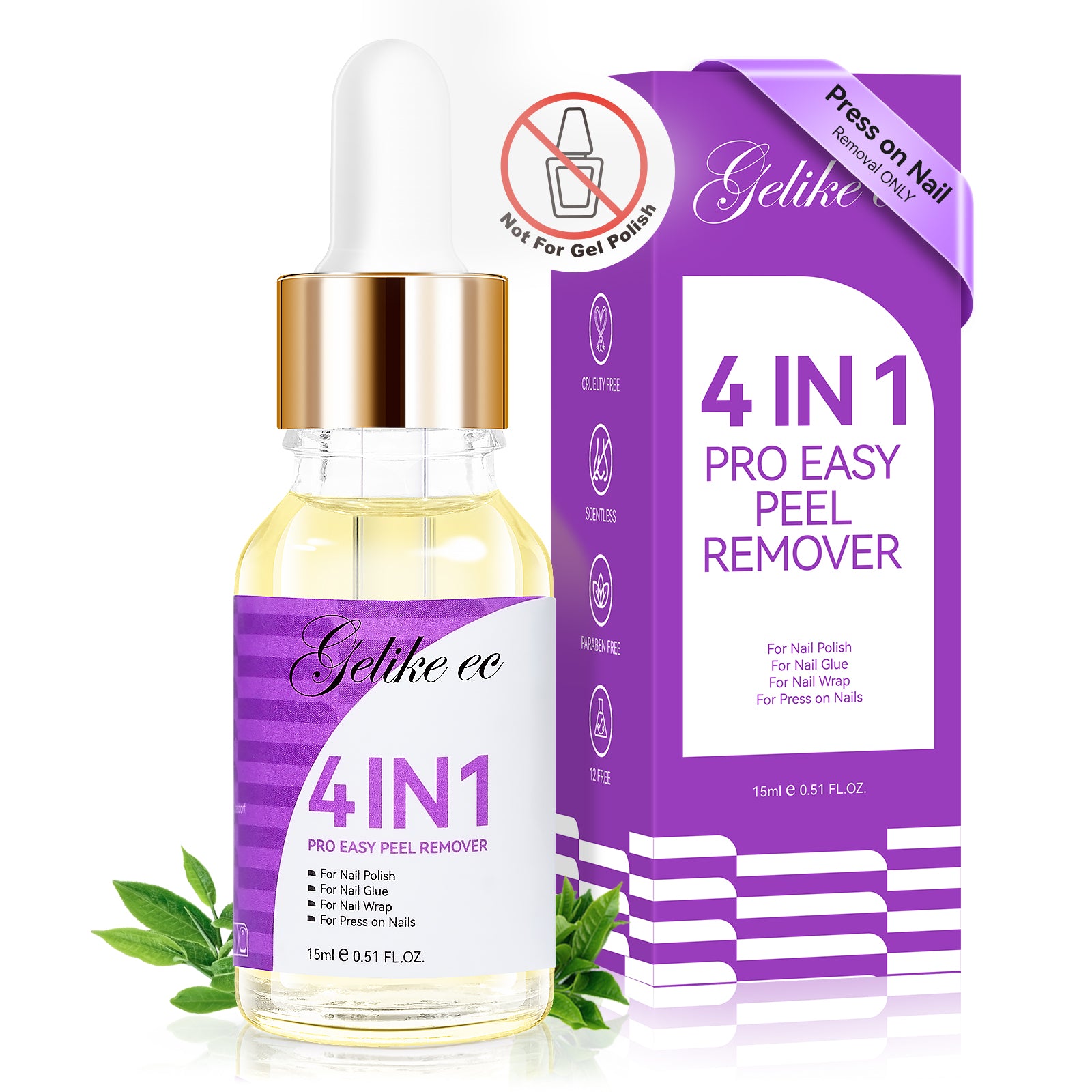 EC Nail Polish Remover Oil Gentle Removal of Gel Nail Strips & Press-ons