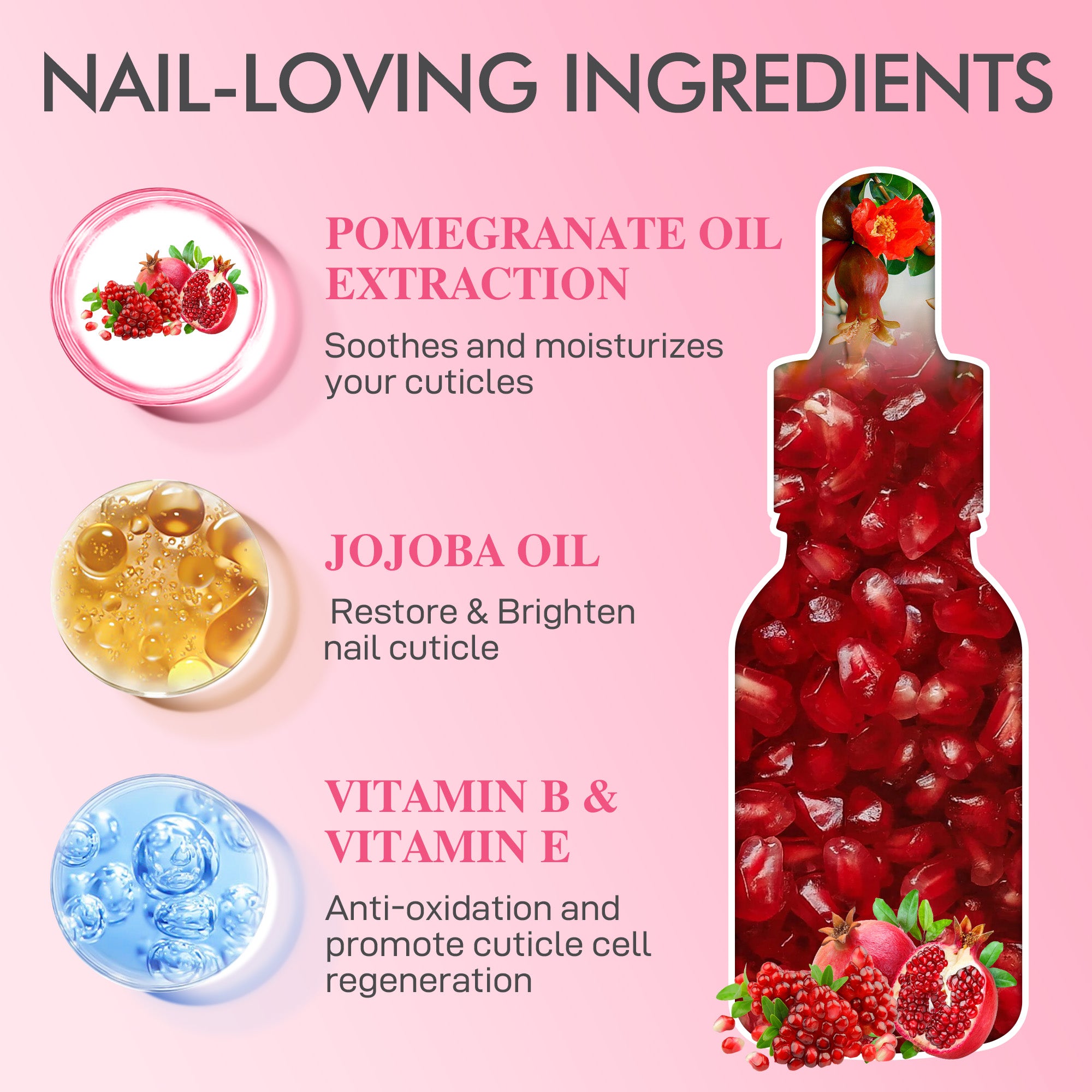 Gelike EC Nail Cuticle Oil - Rose Scent Organic Nail Moisturizing With Natural Jojoba Vitamin B & E for Nail Bed ＆ Damaged Nails Repair Treatment- Cuticle Cream for Nail Growth and Strength(15ml)
